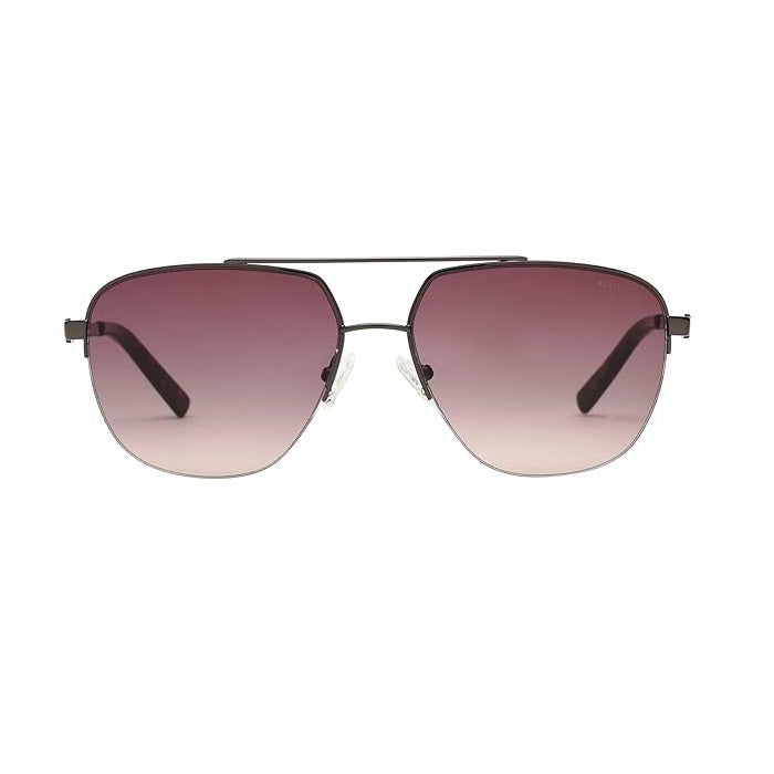 GUESS GF5065 08F Designer Unisex Sunglasses – Trendsetting Fashion Eyewear, Iconic Logo Aviator Shiny Gunmetal Frame Design, with Brown Lenses for UV Protection – Ideal for Large Faces, XL Fit - Image 2